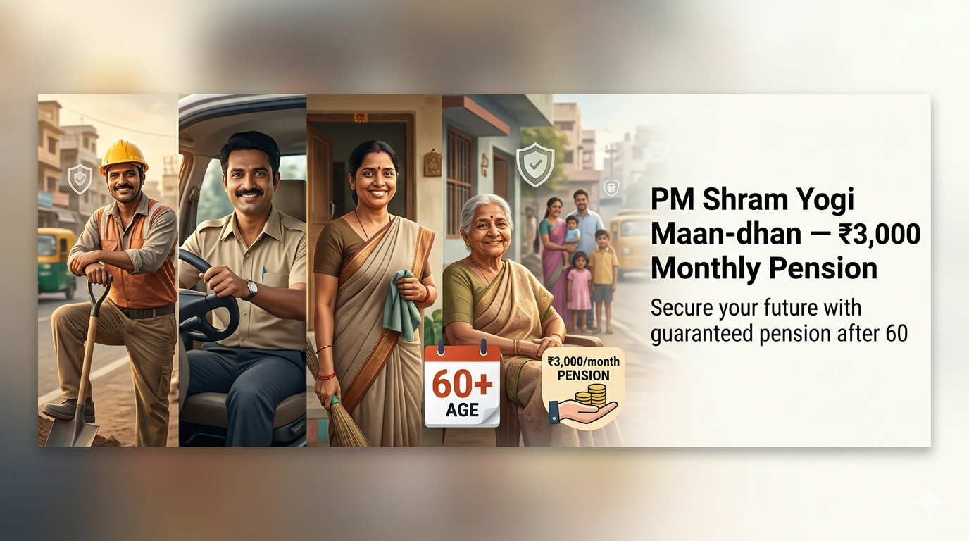 PM Shram Yogi Maan-dhan (PM-SYM) — ₹3,000 Monthly Pension
