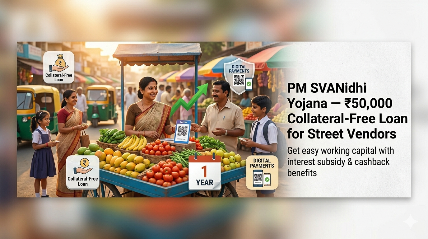 PM SVANidhi Yojana — ₹50,000 Collateral-Free Loan for Street Vendors